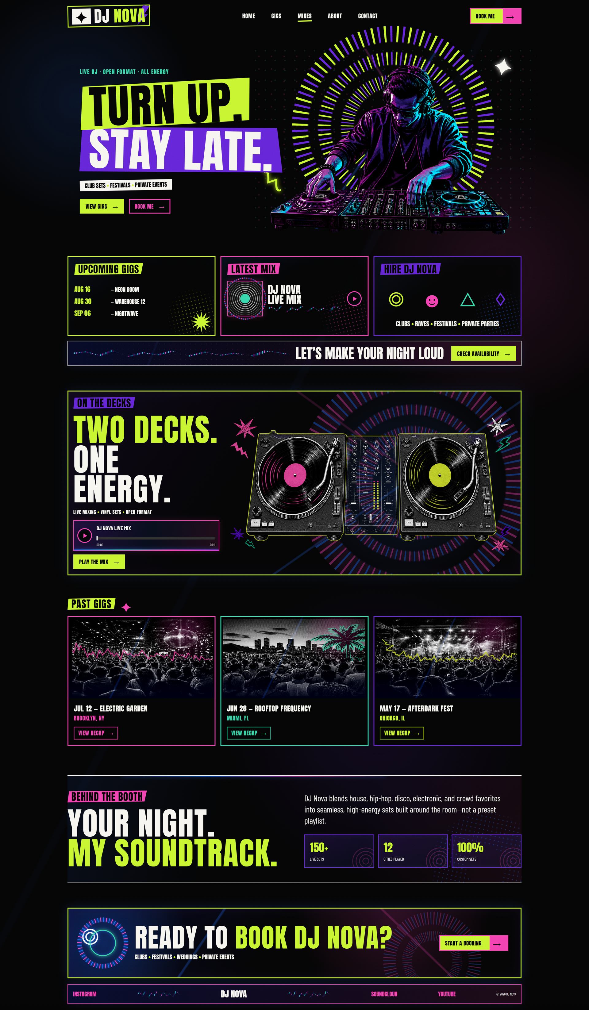 Full-length preview of the DJ Nova homepage